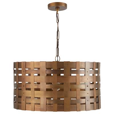 Capital Lighting 4-Light Cage Pendant in Patinaed Brass