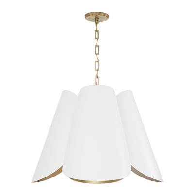 Capital Lighting Maeve Modern Botanical Pendant - 26.75" W x 18.75" H - 4-Light in Matte Brass White