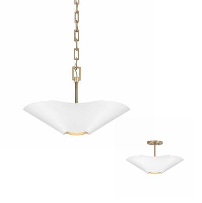 Capital Lighting Maeve Modern Botanical Dual Mount Pendant - 18.75" W x 6.5" H - 4-Light in Matte Brass White
