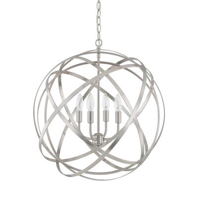 Capital Lighting Axis 4-Light Cage Pendant in Brushed Nickel