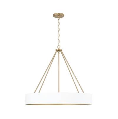 Capital Lighting Weller 4-Light Chandelier - 27.50"W x 24.25"H in Matte Brass White