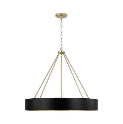 Capital Lighting Weller 4-Light Chandelier - 27.50"W x 24.25"H in Matte Brass Black