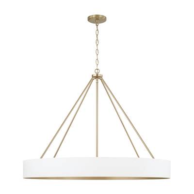 Capital Lighting Weller 6-Light Chandelier - 35.75"W x 27.25"H in Matte Brass White