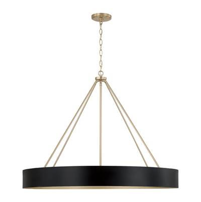 Capital Lighting Weller 6-Light Chandelier - 35.75"W x 27.25"H in Matte Brass Black