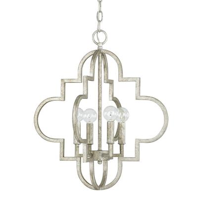 Capital Lighting Ellis 4-Light Cage Pendant in Antique Silver