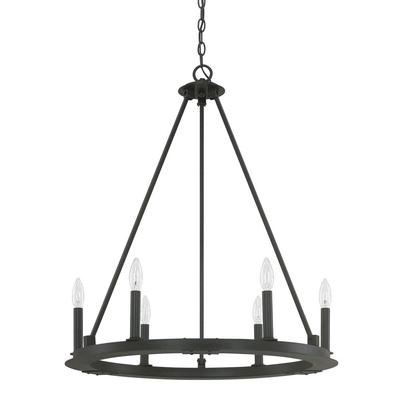 Capital Lighting Pearson 6-Light Chandelier - Single Tier in Black Iron