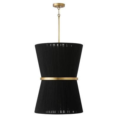 Capital Lighting Cecilia Foyer - 6-Light in Black Rope and Patinaed Brass