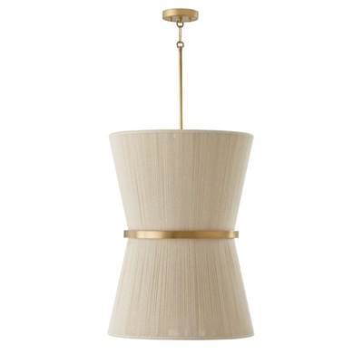 Capital Lighting Cecilia Foyer - 6-Light in Bleached Natural Rope and Patinaed Brass