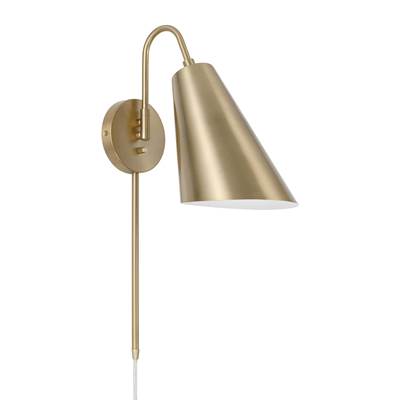 Capital Lighting Leo 12.75"H x 6.75"W 1-Light Swing Arm Sconce in Matte Brass