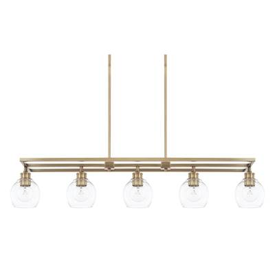 Capital Lighting Mid Century 5-Light Island Pendant in Aged Brass