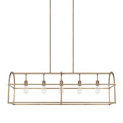 Capital Lighting Homeplace 5-Light Island Pendant in Aged Brass