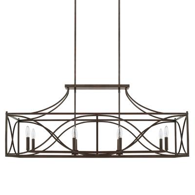 Capital Lighting Tybee 8-Light Island Pendant in Nordic Grey
