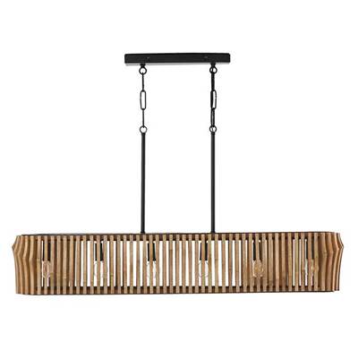 Capital Lighting Archer 6-Light Island Pendant in Light Wood Matte Black