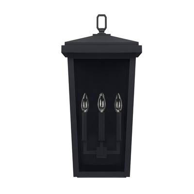 Capital Lighting Donnelly 3-Light Outdoor Wall Lantern in Black