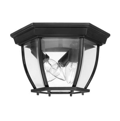 Capital Lighting 3 Light Outdoor Cast Aluminum Ceiling Fixture in Black