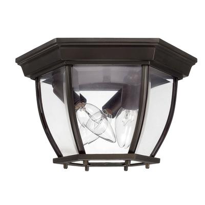 Capital Lighting 3 Light Outdoor Cast Aluminum Ceiling Fixture in Old Bronze