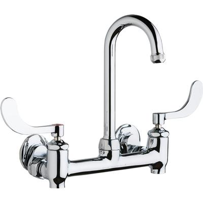 Chicago Faucets Wall Mount Sink Faucet - 8 Inch with Stops