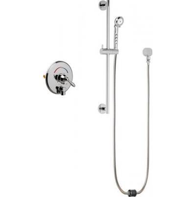 Chicago Faucets Round Trim Thermostatic Shower Valve with Automatic Drain