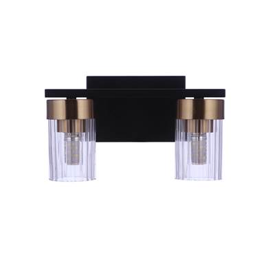 Craftmade Bond Street 2-Light Vanity in Flat Black Satin Brass