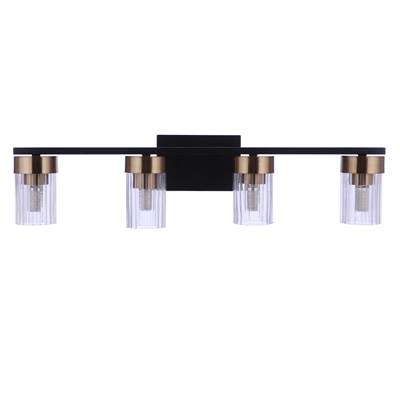 Craftmade Bond Street 4-Light Vanity in Flat Black Satin Brass