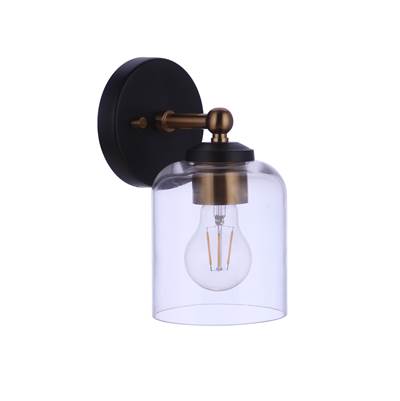 Craftmade Coppa Sconce - 1-Light in Flat Black Satin Brass