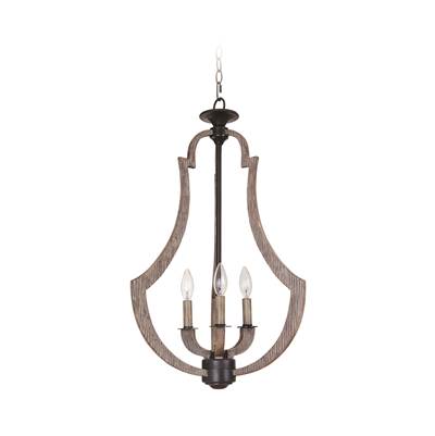 Craftmade Winton Foyer - 3-Light in Weathered Pine/Bronze