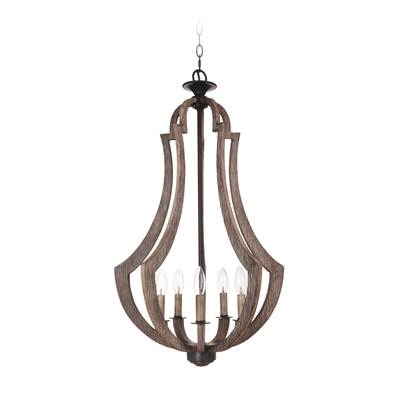 Craftmade Winton Foyer - 5-Light in Weathered Pine/Bronze