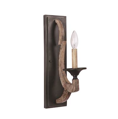 Craftmade Winton Wall Sconce - 1-Light in Weathered Pine/Bronze