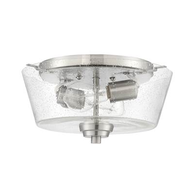 Craftmade Grace 2-Light Flush Mount - Clear Seeded Glass in Brushed Polished Nickel