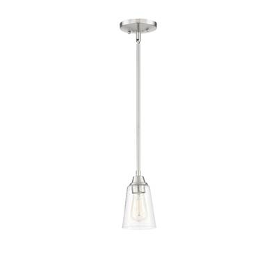 Craftmade Grace 1 Light Mini Pendant - Clear Seeded Glass in Brushed Polished Nickel