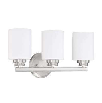 Craftmade Bolden 3-Light Vanity - White Glass in Brushed Polished Nickel