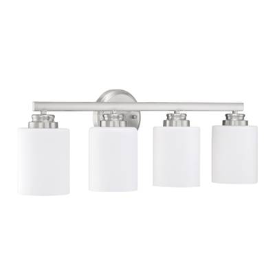 Craftmade Bolden 4-Light Vanity in Brushed Polished Nickel (White Glass)