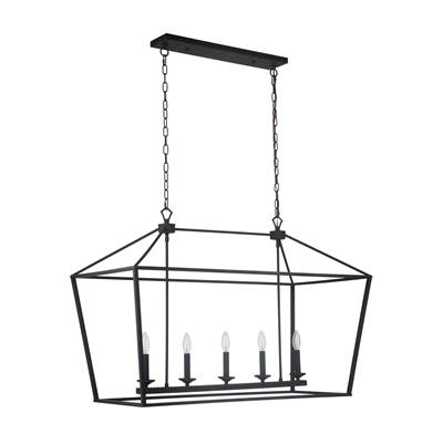 Craftmade Flynt 5-Light Island Pendant in Flat Black