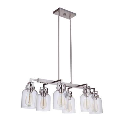 Craftmade Foxwood 6-Light Island Pendant in Brushed Polished Nickel