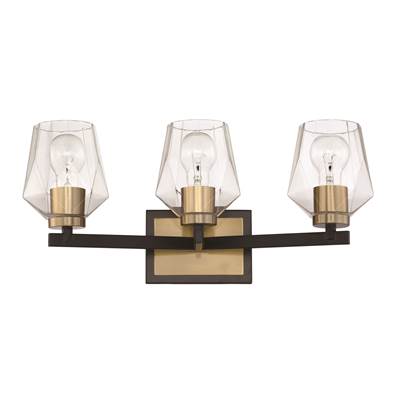 Craftmade Avante Grand 3-Light Vanity in Flat Black Satin Brass