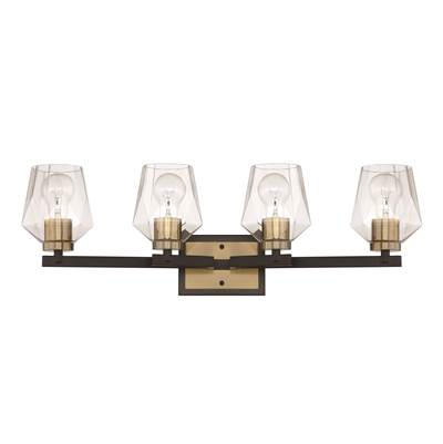 Craftmade Avante Grand 4-Light Vanity in Flat Black/Satin Brass
