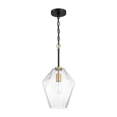Craftmade Avante Grand 1 Light Pendant in Flat Black/Satin Brass