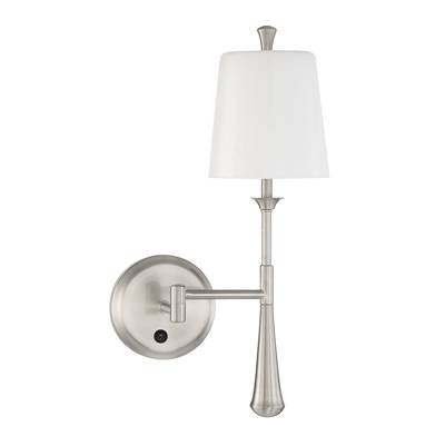 Craftmade Palmer 1 Light Swing Arm Wall Sconce in Brushed Polished Nickel