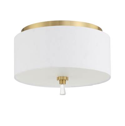 Craftmade Fortuna 2-Light Flush Mount in Satin Brass