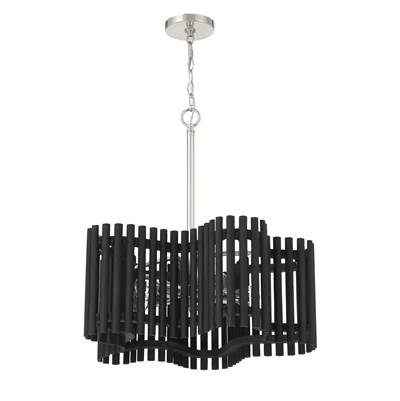 Craftmade Freeform 5-Light Medium Chandelier in Polished Nickel/Black Walnut