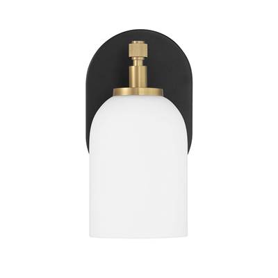 Craftmade Council Wall Sconce - 1-Light in Flat Black Satin Brass