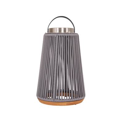Craftmade Sea Scape Outdoor Table Lamp - Solar LED - Rechargeable in Stainless Steel, Gray Rope