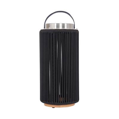 Craftmade Sea Scape Outdoor Table Lamp - Solar LED - Rechargeable in Stainless Steel, Black Rope