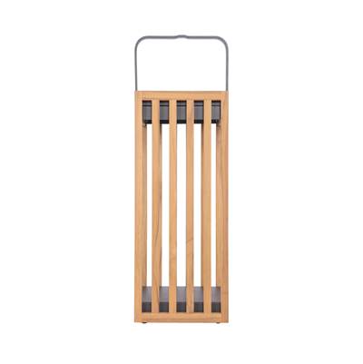 Craftmade Teak Outdoor Table Lamp - Solar LED - Rechargeable in Teak Textured Grey