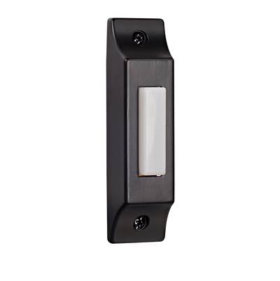 Craftmade Surface Mount Die-Cast Builder's Series LED Lighted Push Button in Painted Black