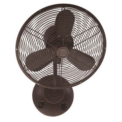 Craftmade Bellows I 14" 3-Blade Wall Fan - Indoor/Outdoor (Damp) in Aged Bronze Textured