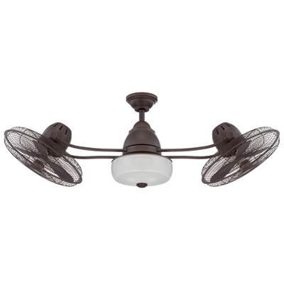 Craftmade Bellows II 48'' 6-Blade Indoor/Outdoor (Damp) Ceiling Fan - Light Kit Included in Aged Bronze Textured