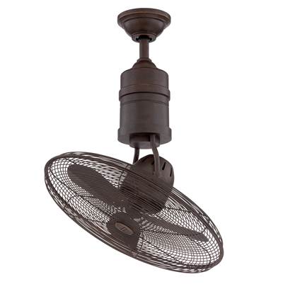 Craftmade Bellows III 18" 3-Blade Indoor/Outdoor (Damp) Ceiling Fan in Aged Bronze Textured