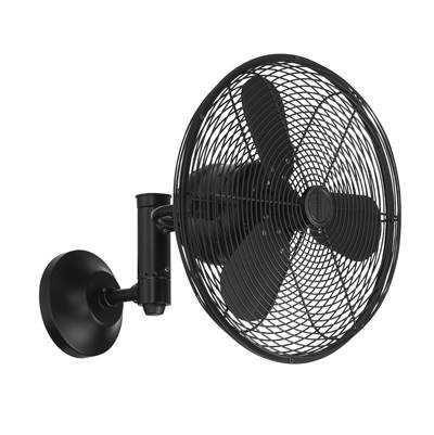 Craftmade Bellows IV 14" 3-Blade Ceiling Fan - Damp - Not Light Kit Adaptable in Flat Black