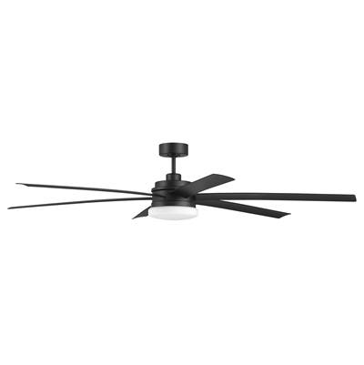 Craftmade Chilz 72" 6-Blade Indoor/Outdoor (Damp) Ceiling Fan - Light Kit Included in Flat Black